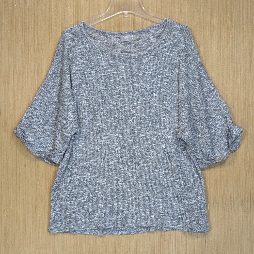 Nation Ltd by Jen Mankin Gray Knit Sweater Women's O/S Lagenlook Minamilist Cozy